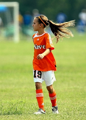 Grass girl sport field Photo