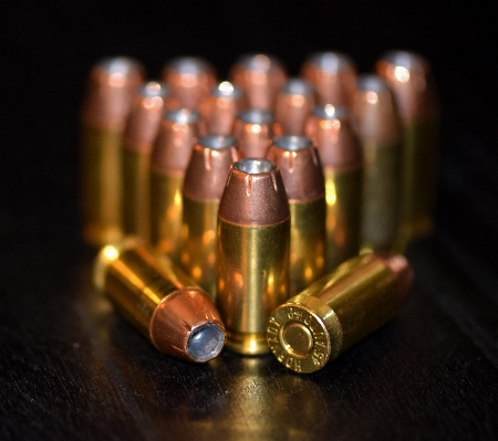 Weapon close up shells shooting Photo