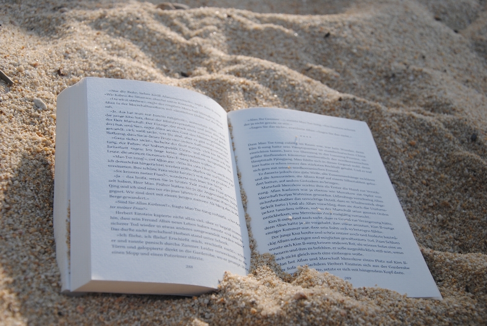 Tisch strand sand buch