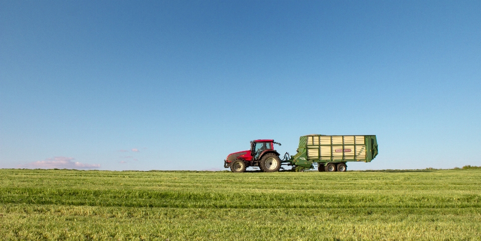 Landscape horizon tractor field