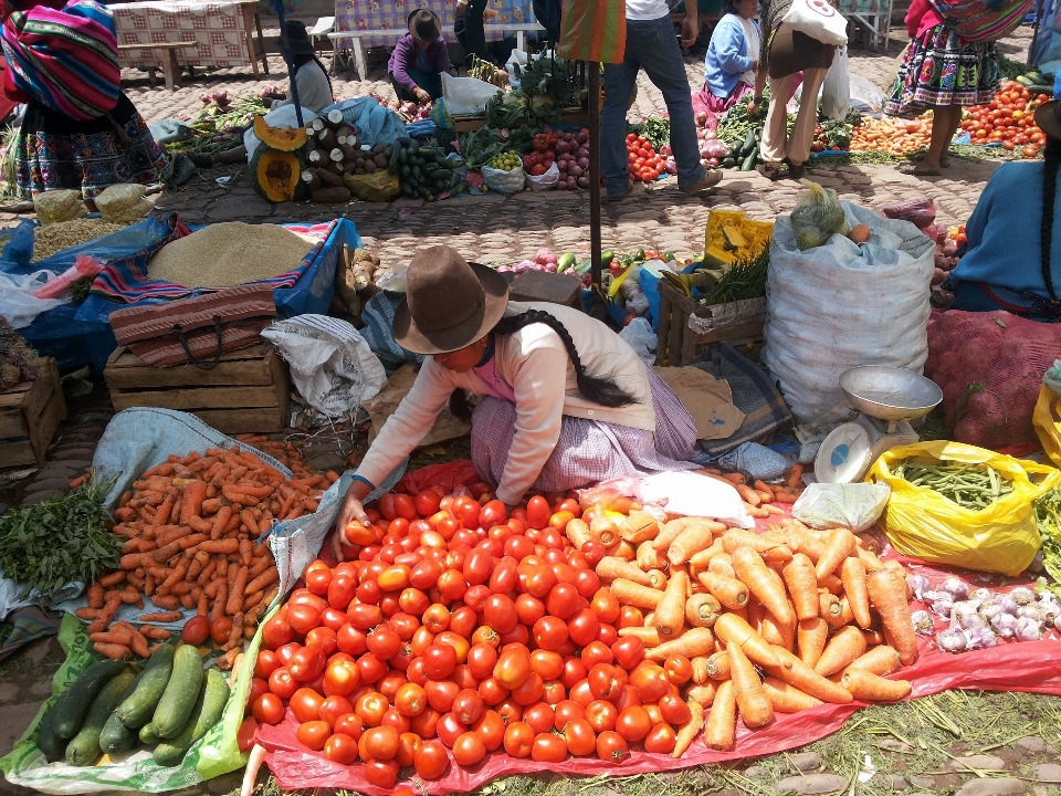 Mujer ciudad alimento proveedor