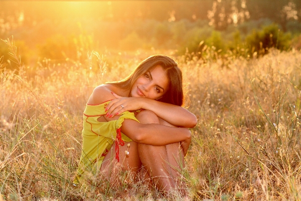 Nature grass person light Photo