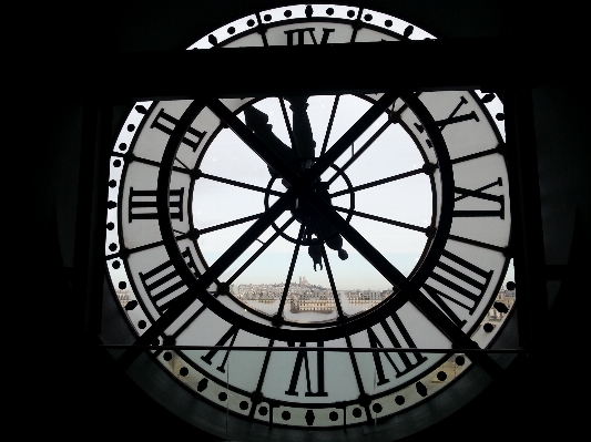 Wheel window glass clock Photo