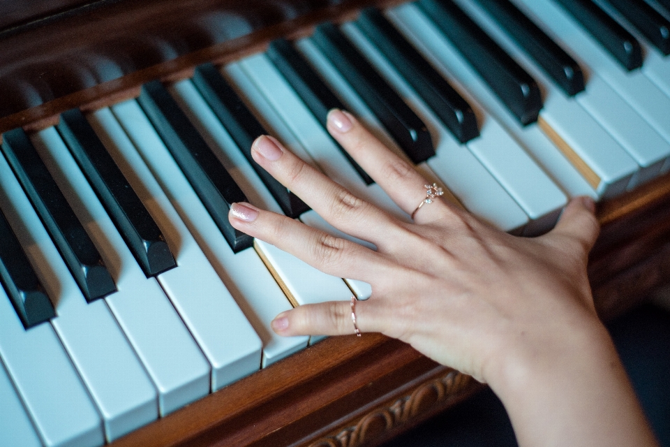 Mano música teclado tecnología