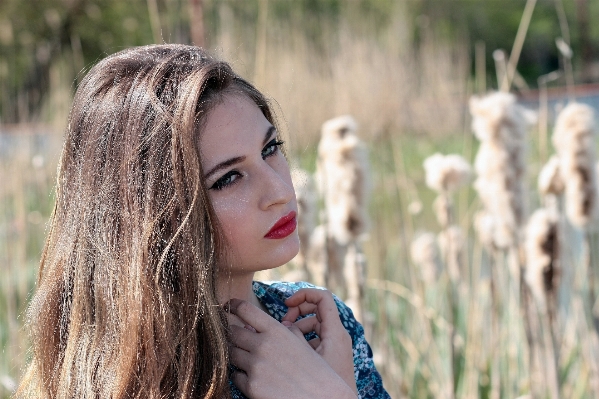 Nature grass girl woman Photo