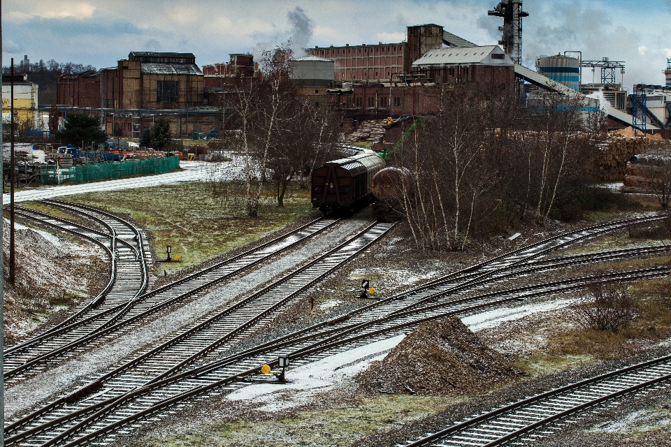 Paisaje cielo pista tren