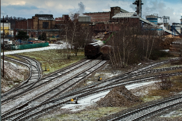 Landscape sky track train Photo