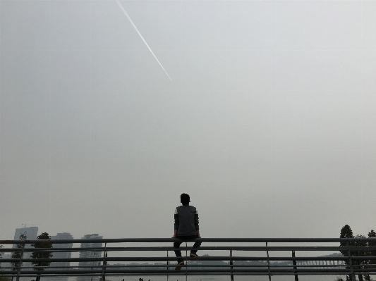 People sky bridge morning Photo