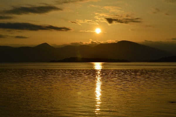 海 水 地平線 山 写真