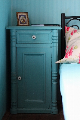 Furniture room bedroom nightstand Photo