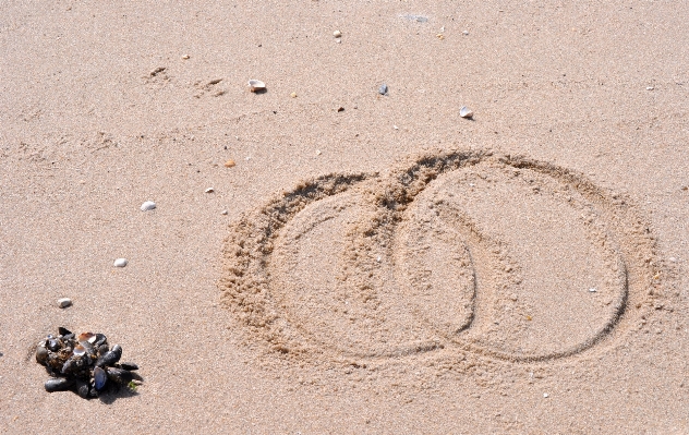 Beach sand footprint asphalt Photo