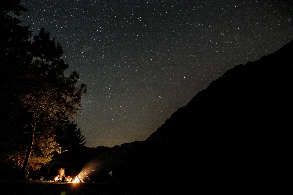 Criativo noite fotografia estrela