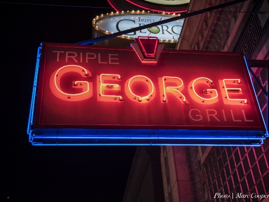 Advertising signage neon sign Photo