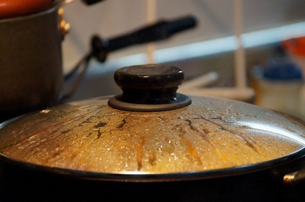 Foto Kayu piring makanan memasak