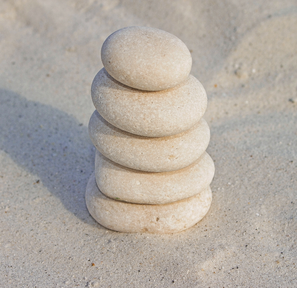 Beach sand balance pebble