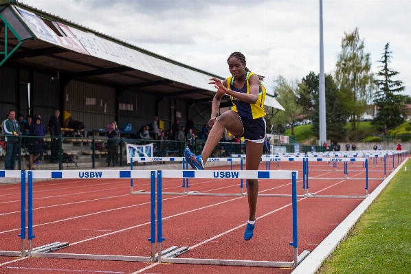 Person track sport field Photo