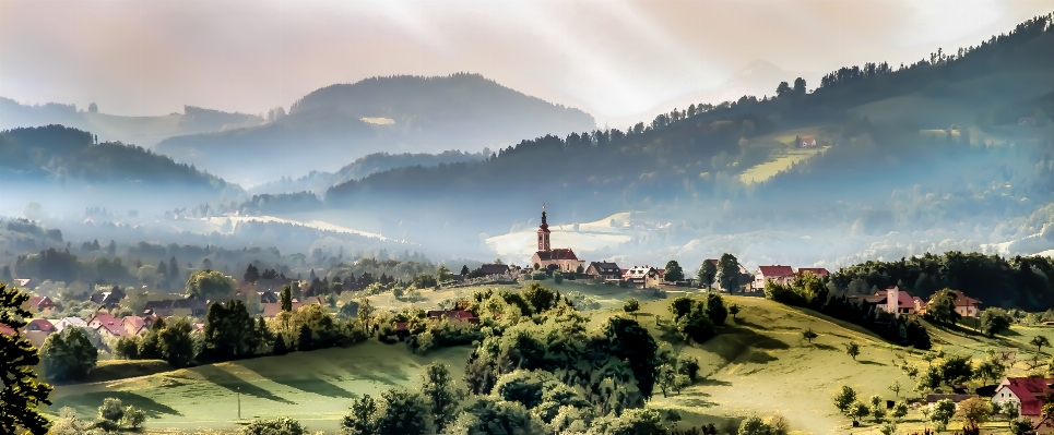 Landscape outdoor mountain morning Photo