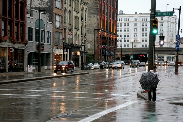 Pedestrian road street rain Photo