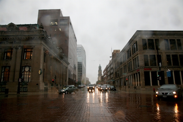 Traffic street morning rain Photo