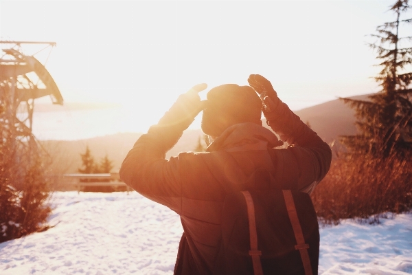 Hand man landscape nature Photo