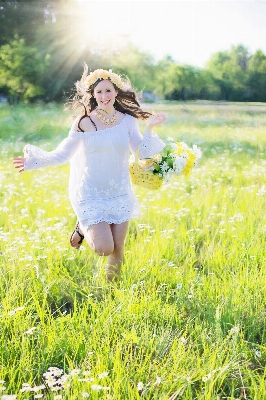 Grass woman field lawn Photo