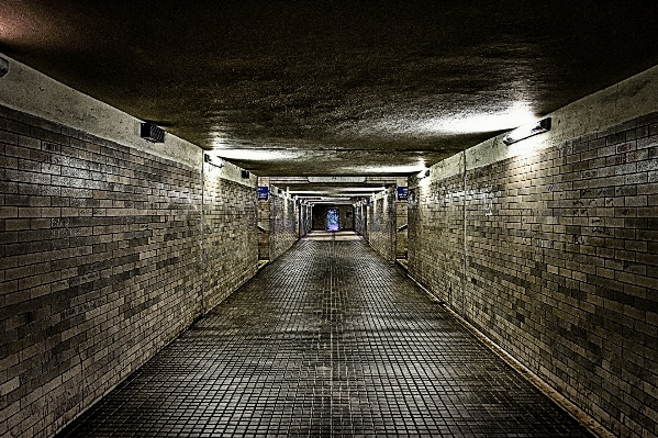 Light night train tunnel Photo