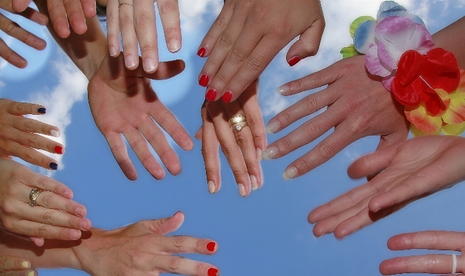 Hand woman ring petal Photo