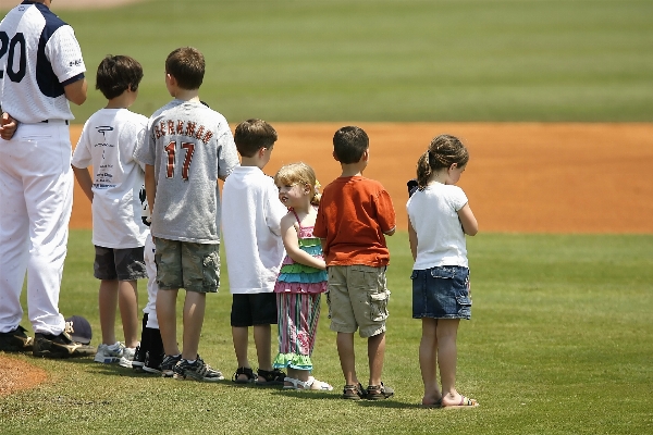 Baseball line young spectator Photo