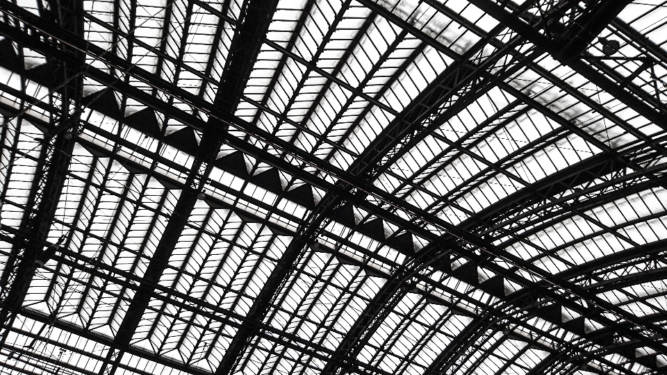 Black and white architecture glass roof