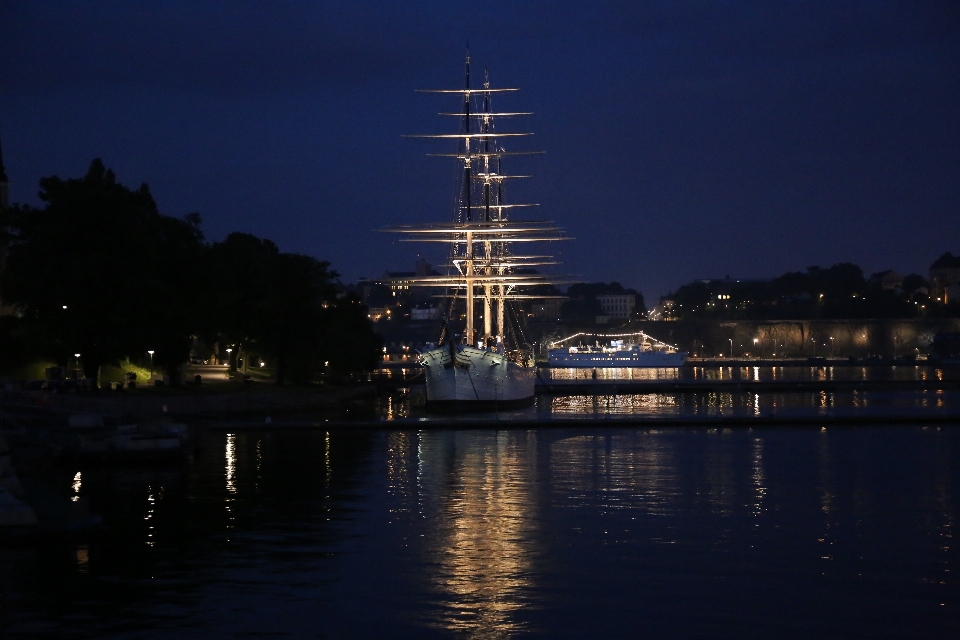 水 dock 船 夜晚