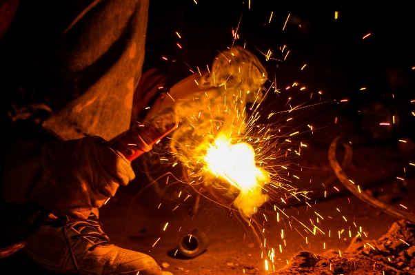 Man night steel sparkler Photo