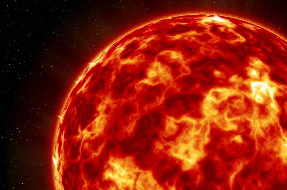 Sol estrela atmosfera vermelho