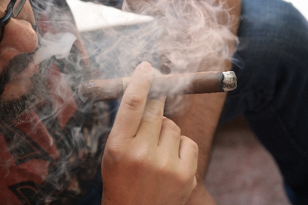 Hand leaf smoke smoking Photo