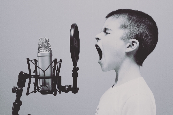 Music black and white boy Photo