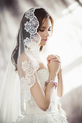 Woman fashion clothing wedding dress Photo