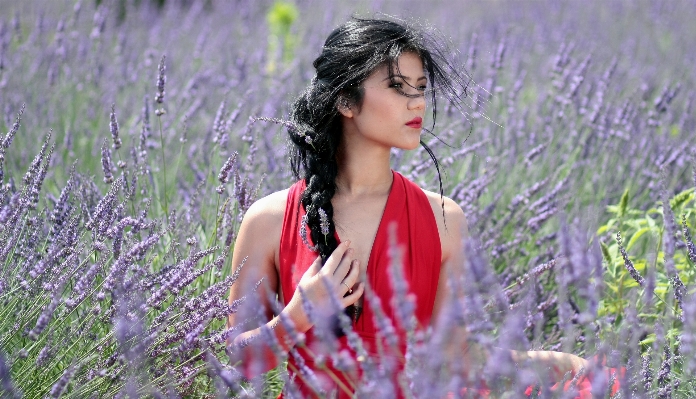 自然 草 植物 女の子 写真