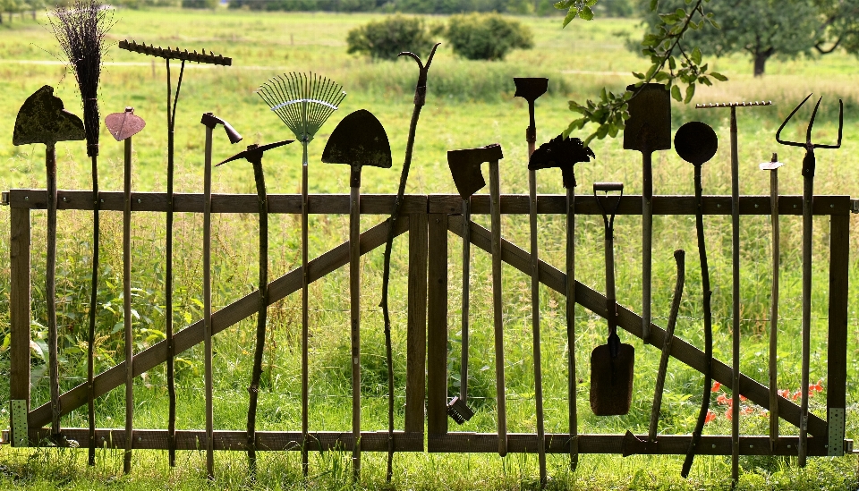 Grass fence old worn