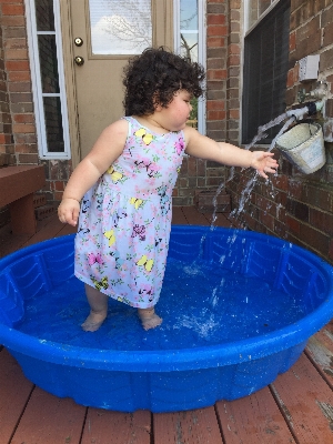 Water girl play kid Photo