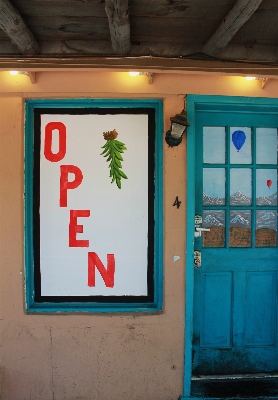 Open cafe window hot air balloon Photo