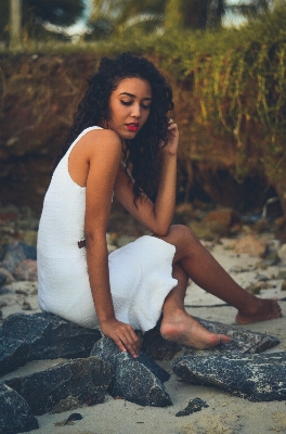 Beach landscape person girl Photo