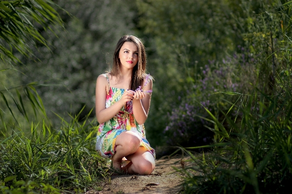 Nature forest grass girl Photo