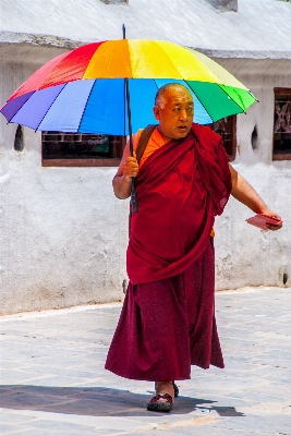 Man walking street travel Photo