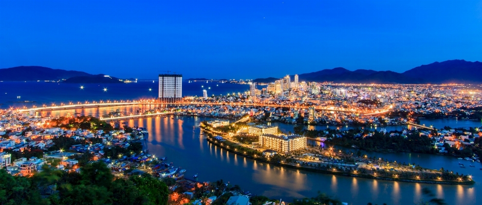 地平線 dock スカイライン 夜 写真