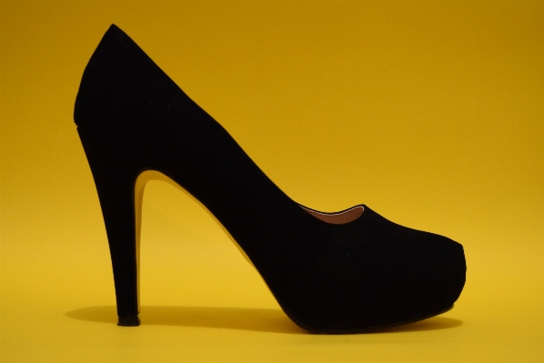 Shoe leg black yellow Photo