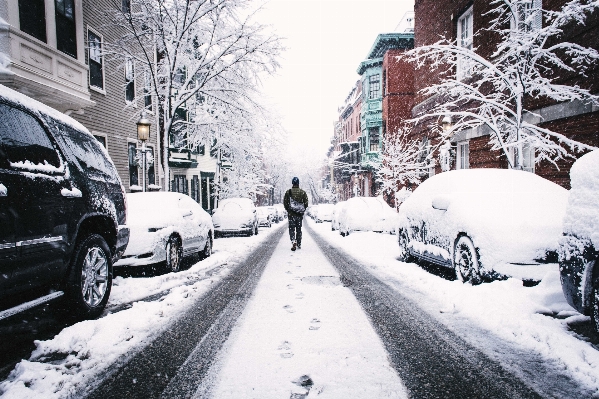 Snow winter street weather Photo