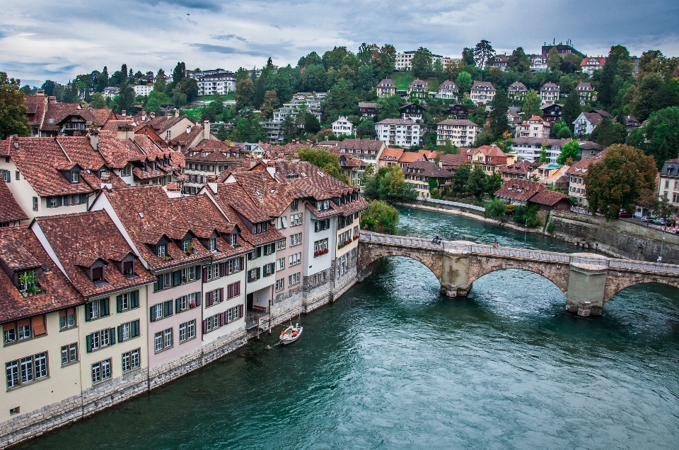 Sea coast bridge town