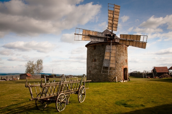 Architecture car farm windmill Photo