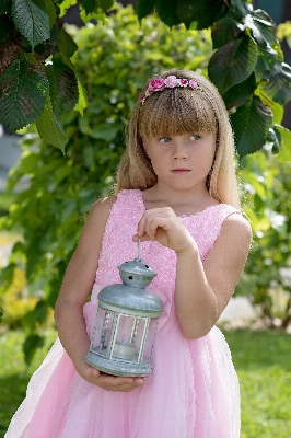 Nature girl flower portrait Photo