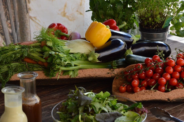 Foto Makanan menghasilkan sayur-mayur pasar