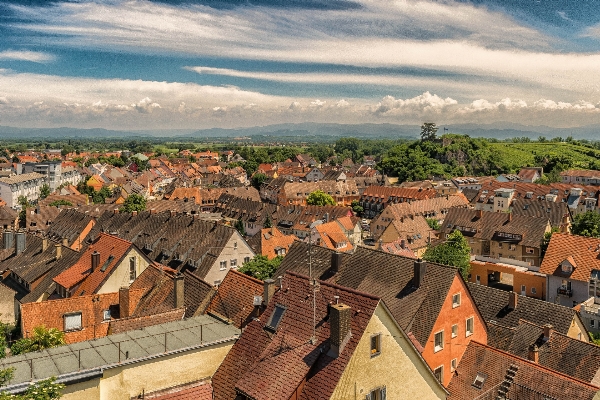 Landscape skyline hill town Photo